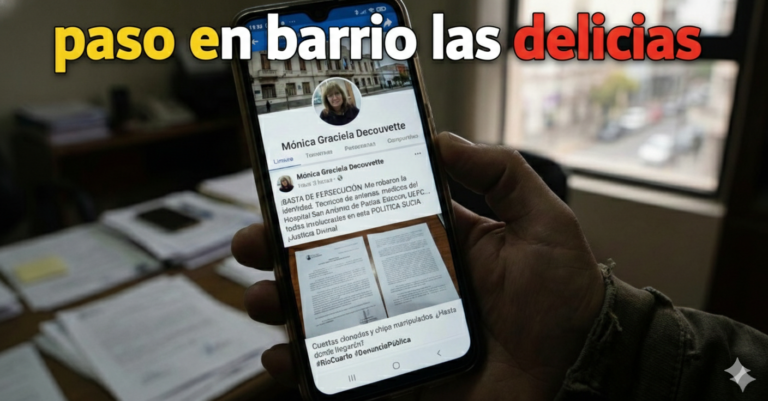 ¿Escándalo en puerta? Una vecina de Río Cuarto denuncia una red de “política sucia”, hackeos y graves acusaciones legales.