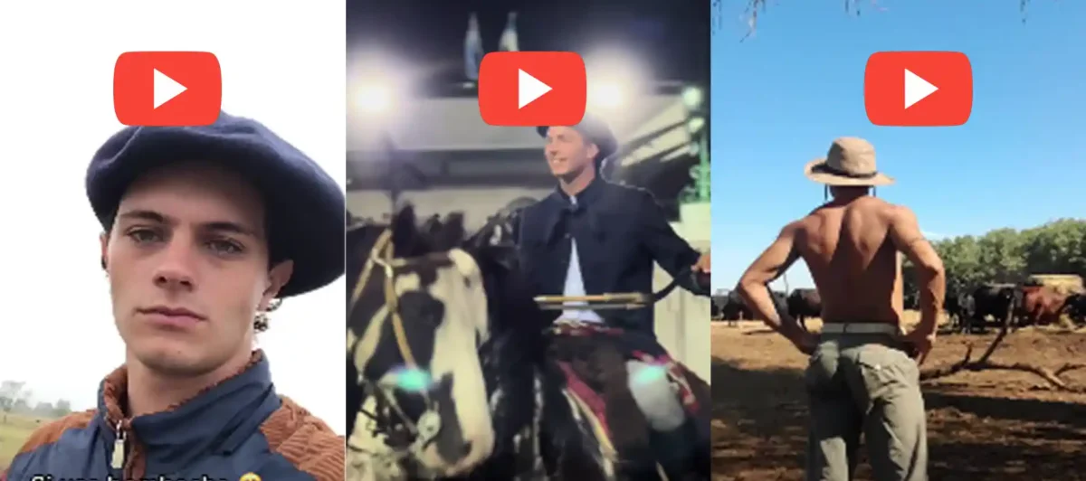 Joven rubio con boina y camisa de campo sonriendo frente a una camioneta en Río Cuarto. muy fachero furor entre las mujeres