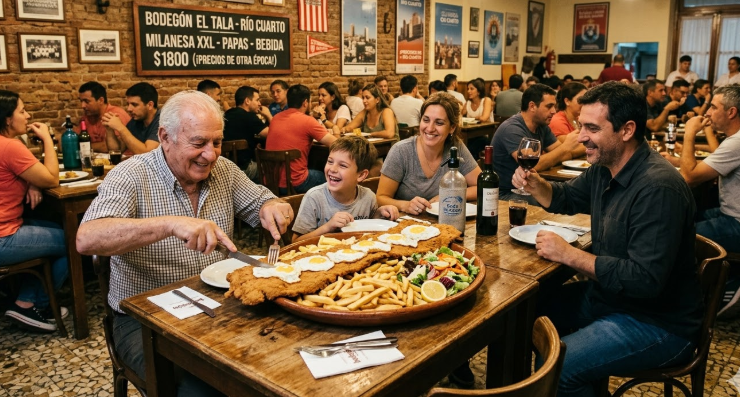 El bodegón definitivo de Río Cuarto: Milanesas XXL y ambiente familiar a precios de otra época.