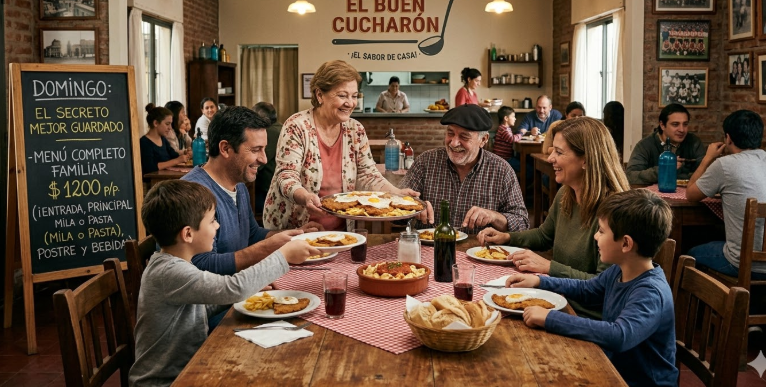 El secreto mejor guardado: Dónde encontrar un menú completo, rico y barato para almorzar en familia los domingos.