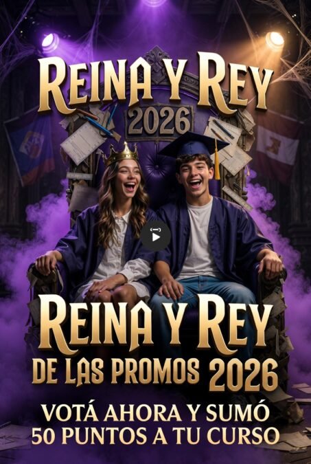 Concurso oficial para elegir al Rey y la Reina de los egresados 2026 en Río Cuarto.