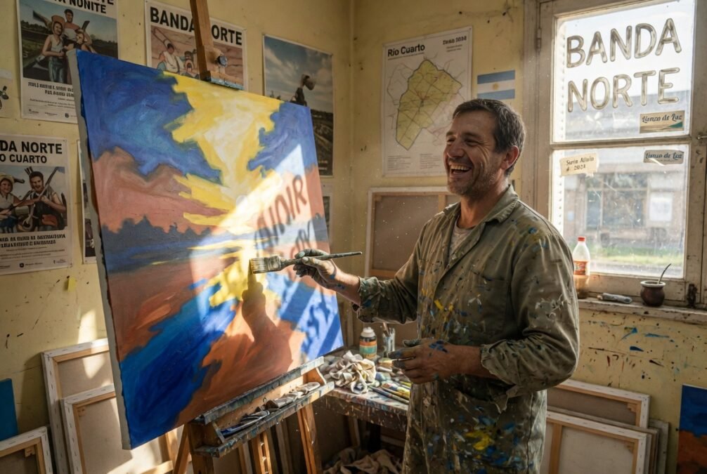 Adultos riocuartenses pintando en el Taller de Dibujo y Pintura para Adultos en Lienzo de Luz, Banda Norte